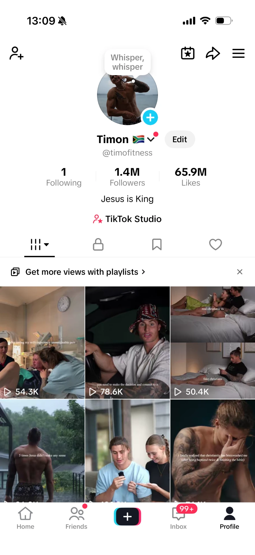 TikTok profile of Timon Kriek showing 1.4M followers